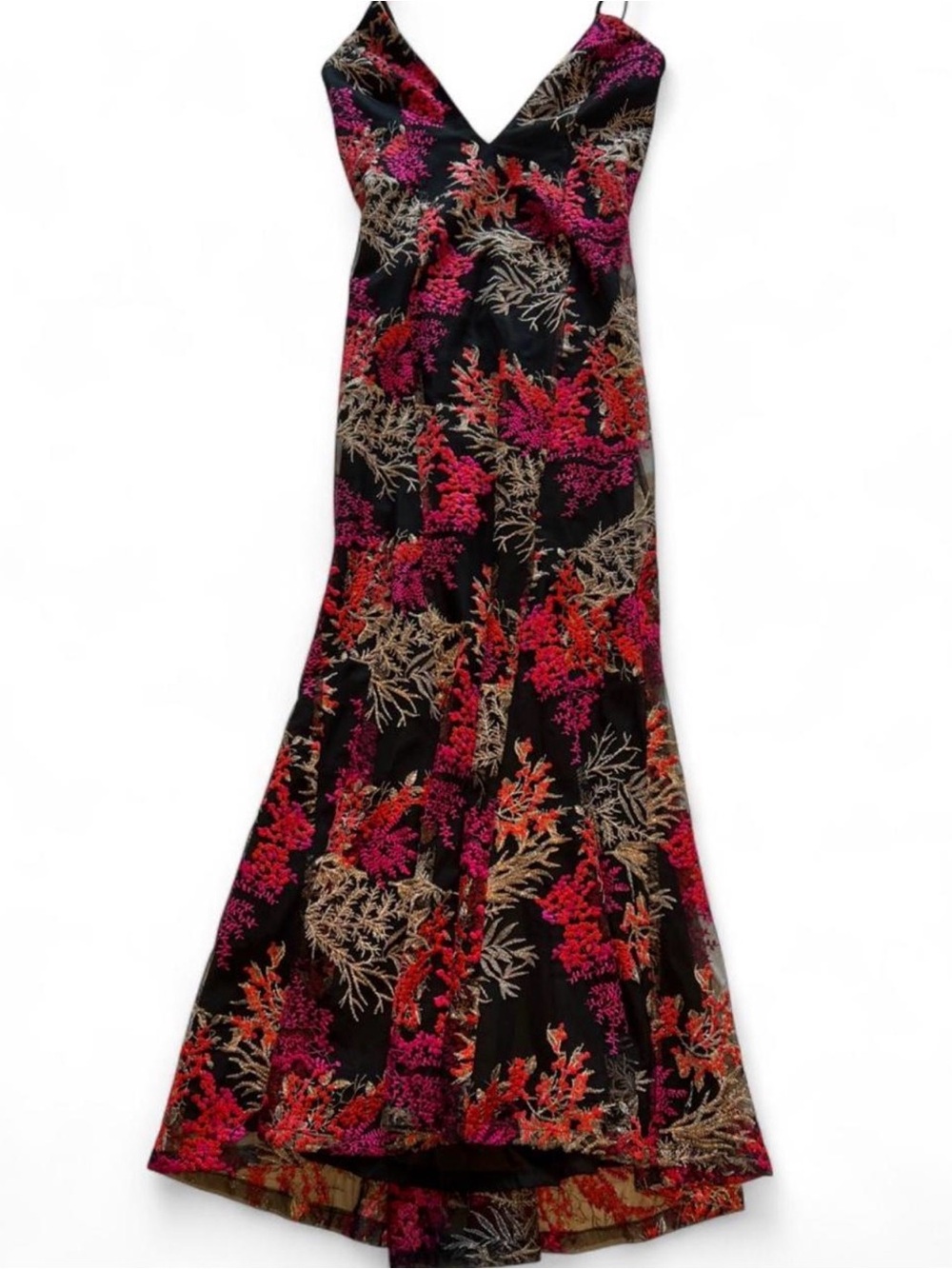 JAY GODFREY Floral Embroidered Maxi Gown - Size 6
